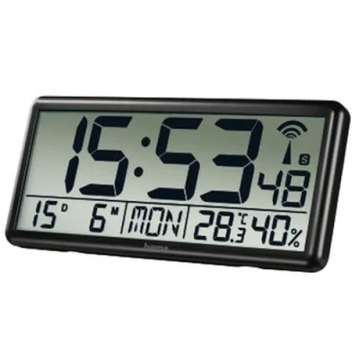 Image of Hama &quot;Jumbo&quot; Digital Radio Wall Clock, black, Rechteckig
