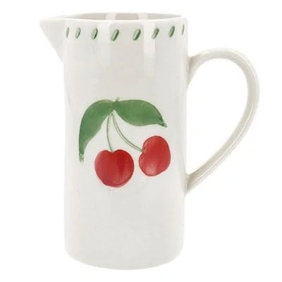 Image of Gisela Graham Ceramic Cherry Design Pitcher Jug