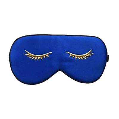 Image of townssilk Silk Sleep mask with Adjustable Strap,Comfortable and Super Soft Eye Ultimate Sleeping aid RoyalBlue pattern4