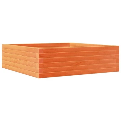 Image of vidaXL Garden Planter Wax Brown 80x80x23 cm Solid Wood Pine