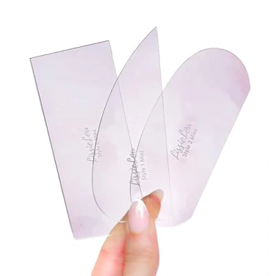 Image of Mini Acrylic Cake Scrapers Set of 3, Multipack Icing Smoothers, Clear