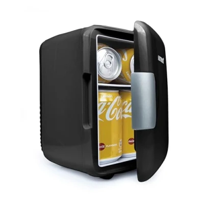 Image of ARTECH 4L Mini Fridge for Bedrooms 6 Can Countertop Portable Small AC+DC Power Cooler &amp; Warmer Home, Car, Office, Travel Ideal Snacks, Drinks, Cosmetics, Makeup, Skincare