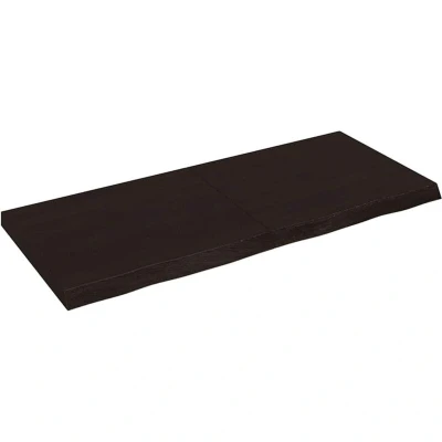 Image of vidaXL Bathroom Countertop Dark Brown 140x60x(2 6) cm Treated Solid Wood