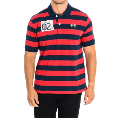 Image of La Martina Mens Short Sleeve Polo TMP303 JS314 man Red Cotton Size Small
