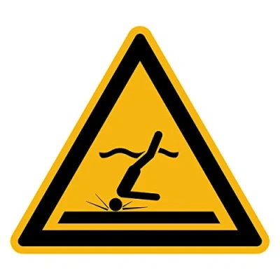 Image of Sticker Danger Warning NF ISO 7010 Laminated Triangular Signage Adhesive Water and UV Resistant Shallow Hazard 60x60 cm