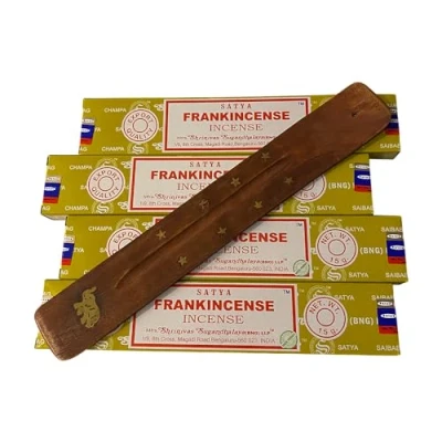 Image of VIE Satya Incense Sticks, 4 Packs x 15g, with Holder, Frankincense