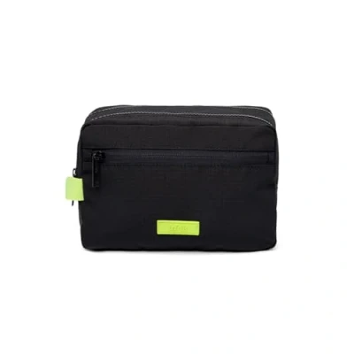 Image of Lefrik Kei Washbag 100% Recycled Fabric Eco Friendly, Black Lime, Toiletry Bag
