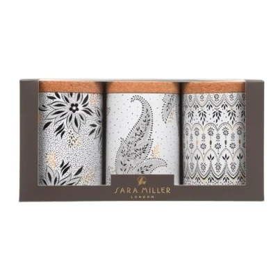 Image of Sara Miller Artisanne Noir Set of 3 Caddies with Cork Lids
