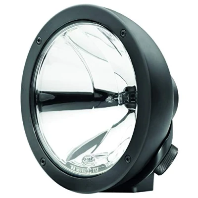 Image of HELLA 1F3 009 094 021 Halogen Spotlight Luminator Compact 24/12V Round Reference number: 37.5 Bolted clear diffusing Lens Colour: Crystal Cable: 800mm right/left