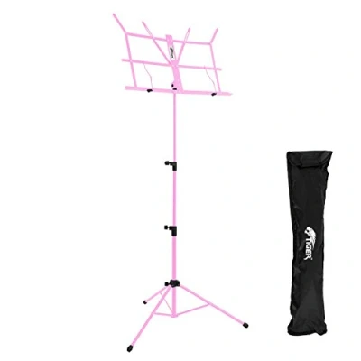 Image of TIGER MUS56 PK Easy Folding Sheet Music Stand with Bag Portable Pink