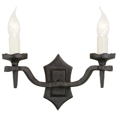 Image of Rectory 2 Light Indoor Candle Wall Black, E14