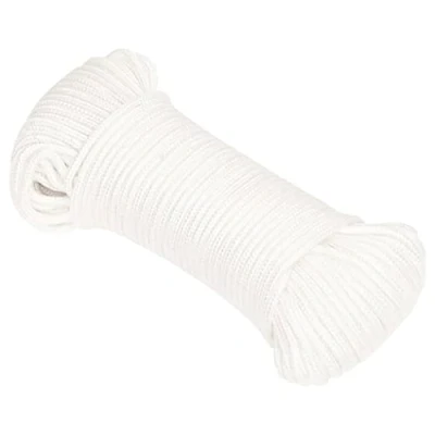 Image of vidaXL Full White 5mm Polypropylene Boat Rope—Multipurpose, Weather Resistant Braided Cord for Sailing, Boating, Yachting, and Rigging Tasks