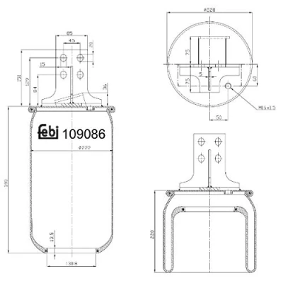 Image of 001904633, 0042559768, 042559768, 42559768, 500042602 Boot, air suspension FEBI BILSTEIN 109086 Rear Axle