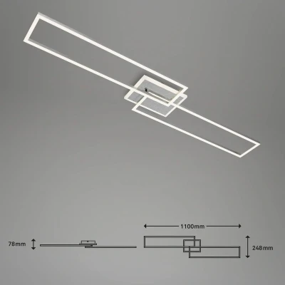 Image of BRILONER Lights Smart LED Ceiling Light, Works with Amazon Alexa, Swivelling WiFi Lamp, Backlight Effect, Colour Temperature Control, Dimmable Light Remote Aluminium Coloured