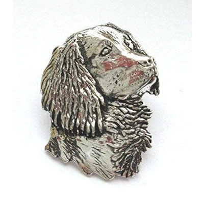 Image of Emblems Gifts Spaniel`s Head Pet Dog Hand Made in UK Pewter Badge