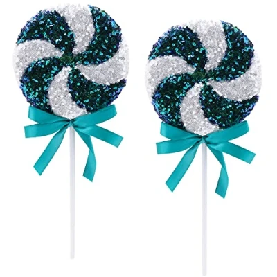 Image of Christmas Concepts® Pack of 2 36cm Giant Sparkly Sequin Lollipop Decoration Tree Ornaments 11 Colours Available