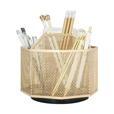 Image of EXERZ Desk Organiser/Desk Tidy Caddy/Pen Holder/Multifunctional Organiser (Golden)
