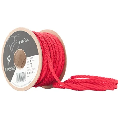 Image of Berisfords 5 mm x 20 m Barley Twist Rope Red