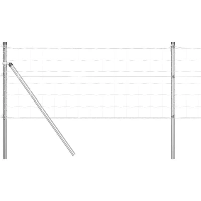 Image of vidaXL Euro Fence with 13 Posts 0.6x50 m Galvanised Steel
