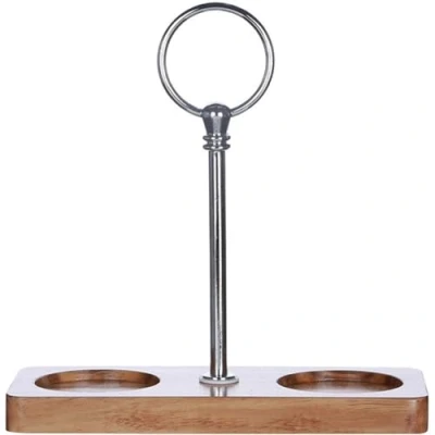Image of Casiler Salt and Pepper Tray, Wooden Grinder Base Seasoning Bottle Jar Stand Holder for Electric Manual