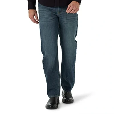 Image of Wrangler Genuine Men&#039;s Relaxed Fit Jeans Blue 40W x 30L