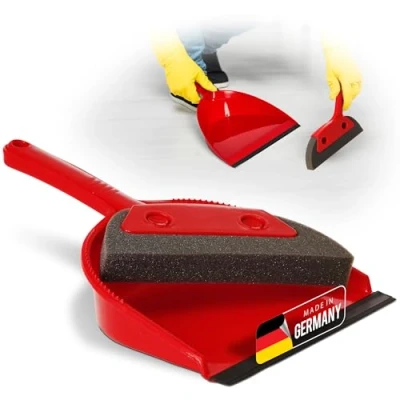 Image of Novaliv Foam Sweeping Set I Red Shovel and Broom Hand Brush Sweeper Dust Pan