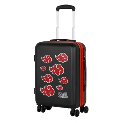 Image of Naruto Clouds ABS 4 Wheel Cabin Suitcase, Black, 20 x 38 55cm, Capacity 27 L