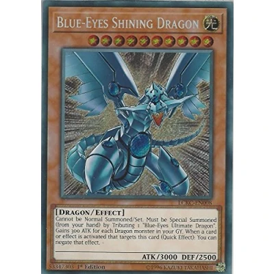 Image of Yu Gi Oh YuGiOh LCKC EN008 1st Ed Blue Eyes Shining Dragon Secret Rare Card (Legendary Collection Kaiba Mega Pack Single Card)