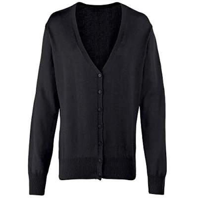 Image of Premier Women&#039;s Button through Knitted Cardigan Black 24