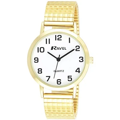 Image of Ravel Women&#039;s Traditional Watch with Clear Numeral Dial on Expander Bracelet Gold Tone