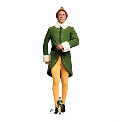 Image of STAR CUTOUTS SC1688 Buddy the Elf Marching Cardboard Cutout Festive Party Decoration