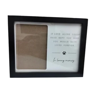 Image of Furry Friend Remembrances Glowing Wood Frame Sympathy Keepsakes For 4x6Inch Pet Memorial Pictures
