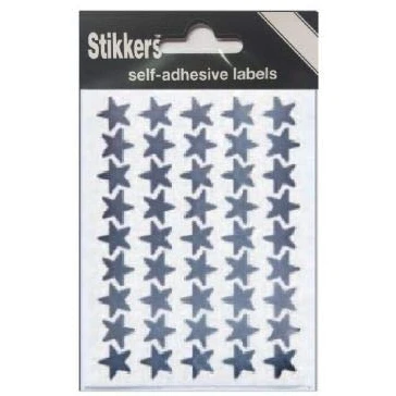 Image of 135 Silver Star Stickers Self Adhesive Metallic Teachers Motivational Reward 14mm (Pack of 135) (Silver)