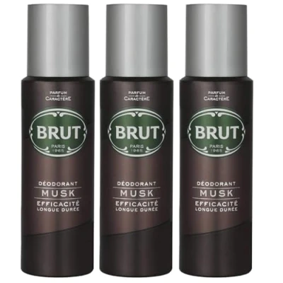 Image of Brut Deodorant Body Spray Musk Long Duree 200ml THREE PACK