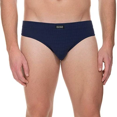 Image of bruno banani Men&#039;s Sportslip Line 2.0 Briefs, Blue (Marine Checked 542), S