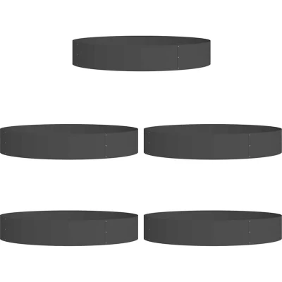 Image of vidaXL Black Planters Set Metal Large Durable