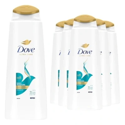 Image of Dove Nutritive Solutions Daily Moisture 2 in 1 shampoo + conditioner and that leaves hair silky smooth for dry, damaged 6x 400 ml