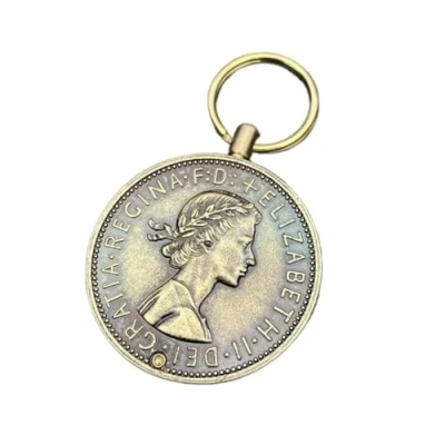 Image of vkiopu Retro metal kerosene lighter, portable durable coin (kerosene not included) (Color : A)