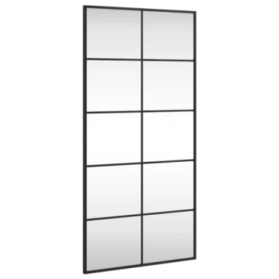 Image of vidaXL Wall mounted Rectangular Mirror in Black, Powder coated Iron Frame, Suitable for Bedroom, Living Room, Hallway and Bathroom 50 x 100 cm size