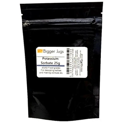Image of Bigger Jugs Fermentation Stopper (Potassium Sorbate) 25g Finest Food Grade Wine Stabiliser in Heavy Duty Resealable Pouch with Tamper Proof Seal for use Home Brew Beers &amp; Wines