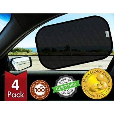 Image of kinder Fluff Car Window Shade (4Pack) The Only Certified Sun for Baby Proven to Block 99.95% UVR Mom&#039;s Choice Gold Award Seat Protection STANDARD