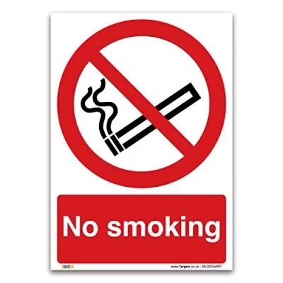 Image of No Smoking Sign A4 1 mm Rigid Plastic Prohibition Safety