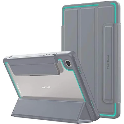 Image of TECHGEAR Titan Case For Samsung Galaxy Tab A7 10.4&quot; 2022/2020 (SM T500 / T503 T505 T509) Slim Shockproof Tough Rugged Protective Armour Smart Stand Case, Kids Schools Workman [Aqua]