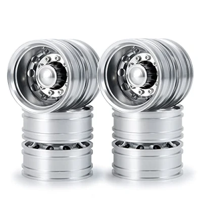 Image of AXspeed Metal Rear Wheel Rims, 4pcs/Set RC Hubs for 1/14 Tamiya Trailer Tractor Truck Climbing Car