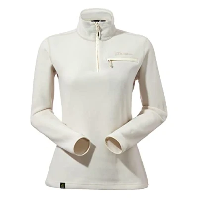 Image of Berghaus Womens Prism 2.0 Micro Half Zip Polartec Added Warmth Flattering Style Durable Fleece Jacket, Cream, 8 EU