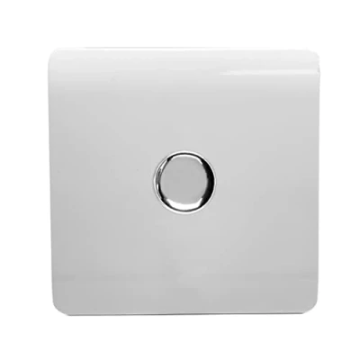 Image of Trendi Artistic Modern Glossy Tactile 1 Gang 2 Way 120w LED Dimmer Switch Ice White