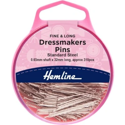 Image of Hemline Extra Long Fine Pins for Sewing, Dressmaking, Quilting, Pinning, Knitting, Accessories, and DIY Crafts 33mm/230pcs