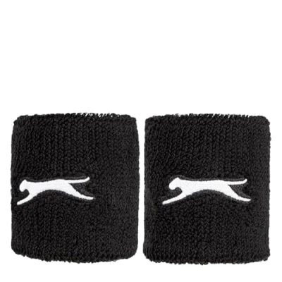 Image of Slazenger Unisex 2 Pack Tennis Wristbands Black One Size