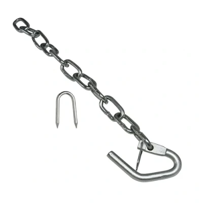 Image of New Zealand Chain Gate Fastener 420MM or 1000MM (Zinc Plated Staple Latch Catch) (Long (1000MM))