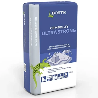 Image of Bostik Cempolay Ultra Strong Smoothing Compound, Suitable for Internal and External Uses, Self Levelling, Fast Setting, Water &amp; Frost Resistant, 20kg